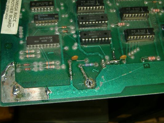 Omega Race - repaired PCB